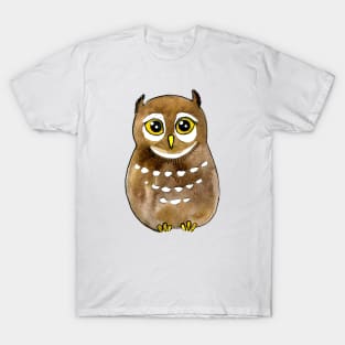 Light Brown Owl Watercolor T-Shirt